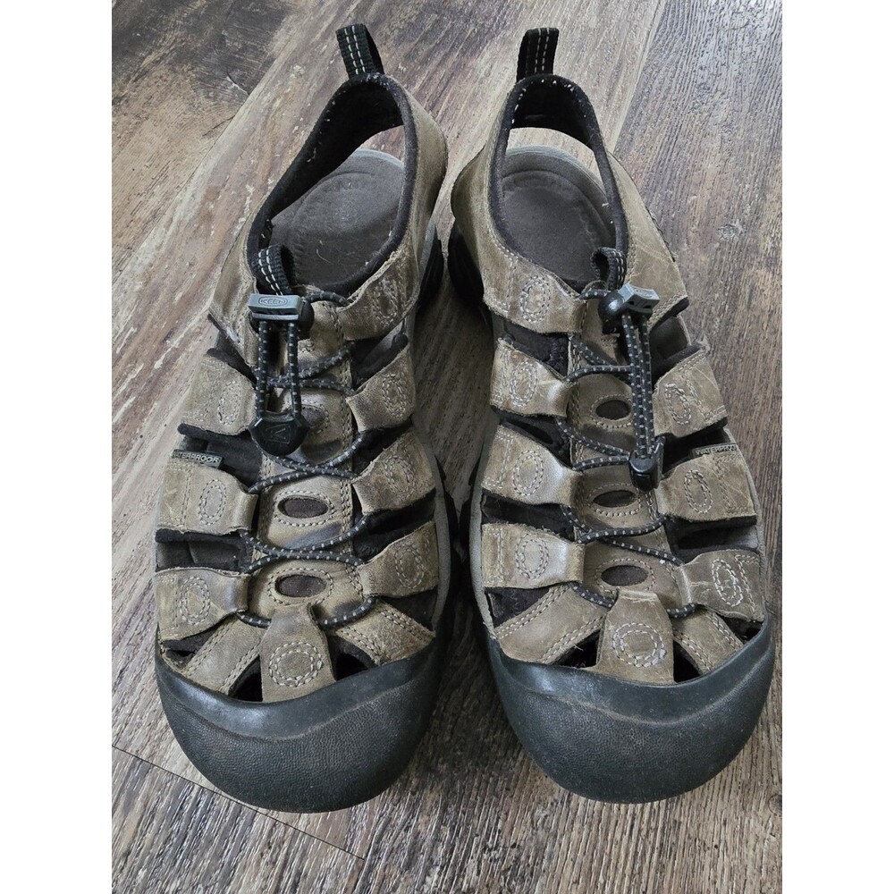 Keen Sandals Men 9.5M Newport Shoes Brown Leather Waterproof Hiking Water Sports
